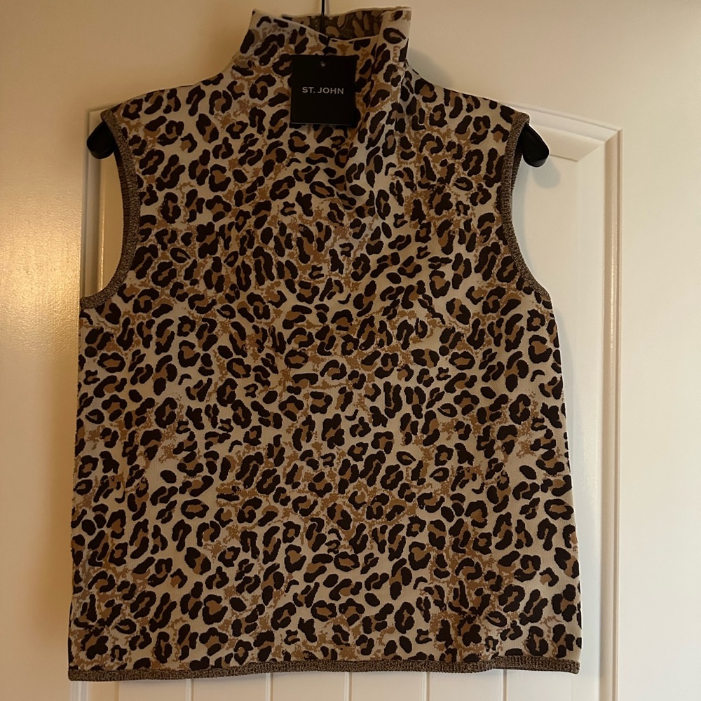 St. John jacquard leopard tank size S
